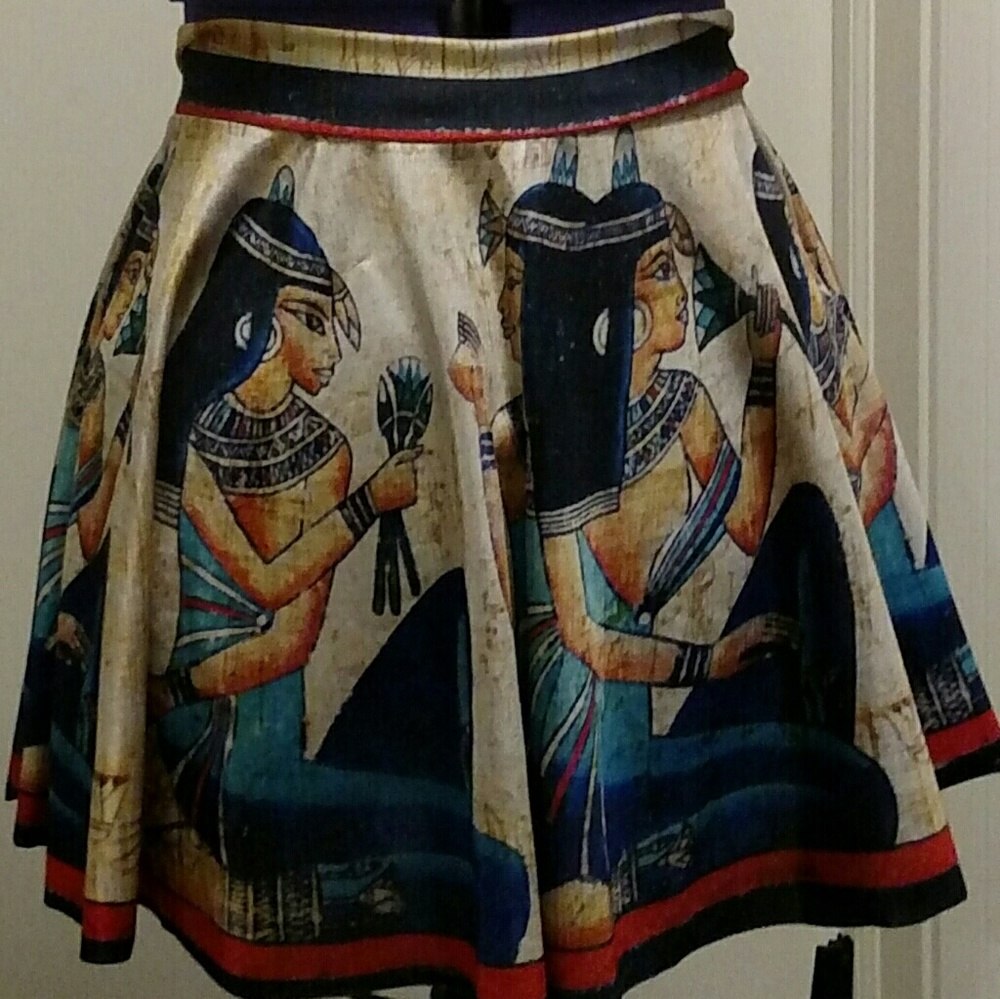 Screen Printed Egyptian Painting Skirt